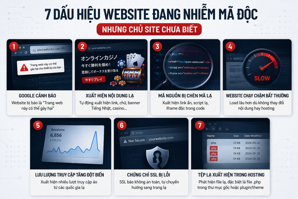 7 dấu hiệu website đang nhiễm mã độc nhưng chủ site chưa biết 7 dấu hiệu website đang nhiễm mã độc nhưng chủ site chưa biết