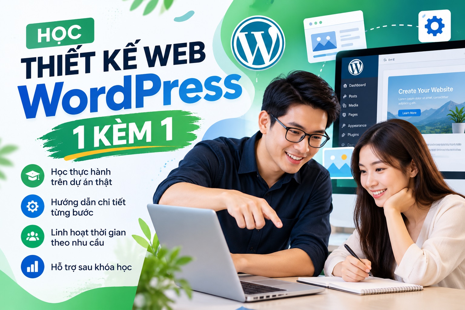 Học thiết kế web wordpress 1 kèm 1